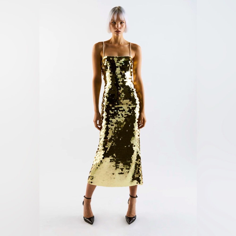 THE NEW ARRIVALS by Ilkyaz Ozel - Phoenix dress in Serpent Dore - Size 34